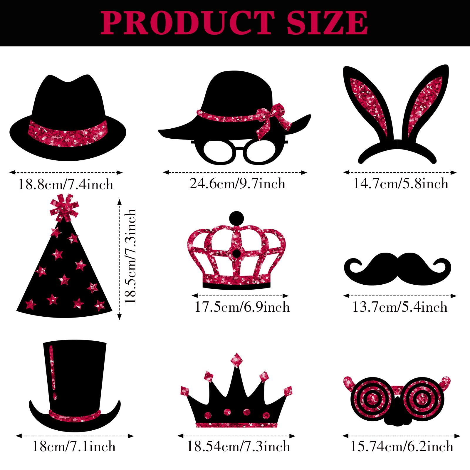 24 Pieces Funny Photo Booth Props For Birthday Weddings Party Supplies Prom Disco Mardi Gras Party Supplies Mix Of Hats, Lipstic